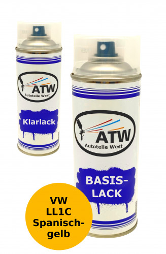 Autolack für VW LL1C Spanischgelb+400ml Klarlack Set